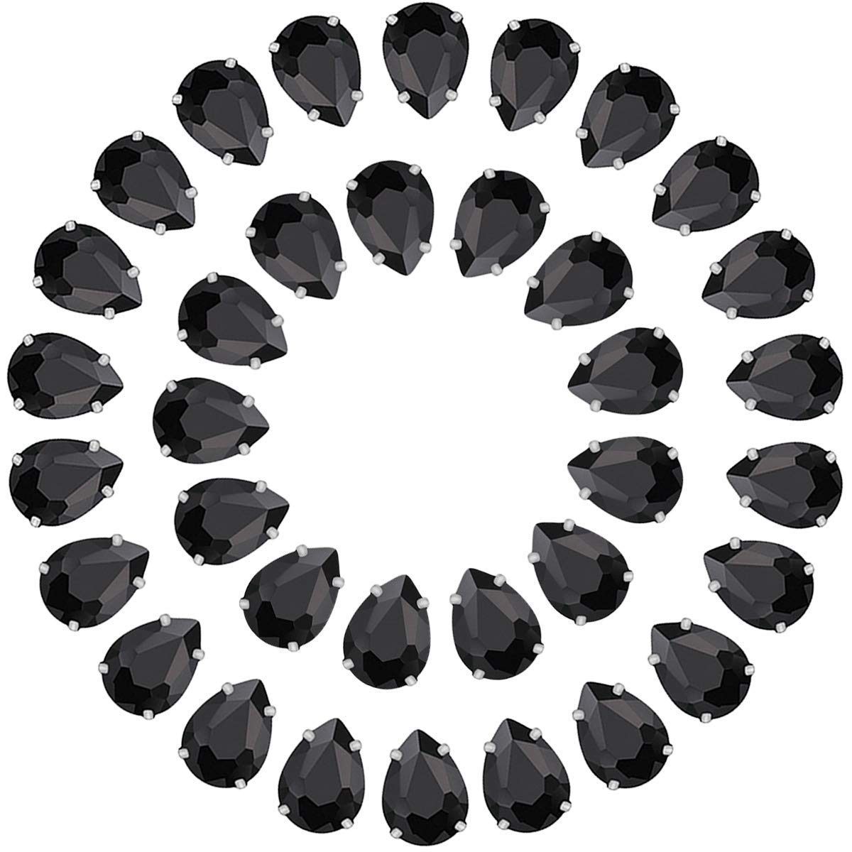 Amazon.co.jp: ティアドロップ ラインストーン 50個 13x18mm フラット